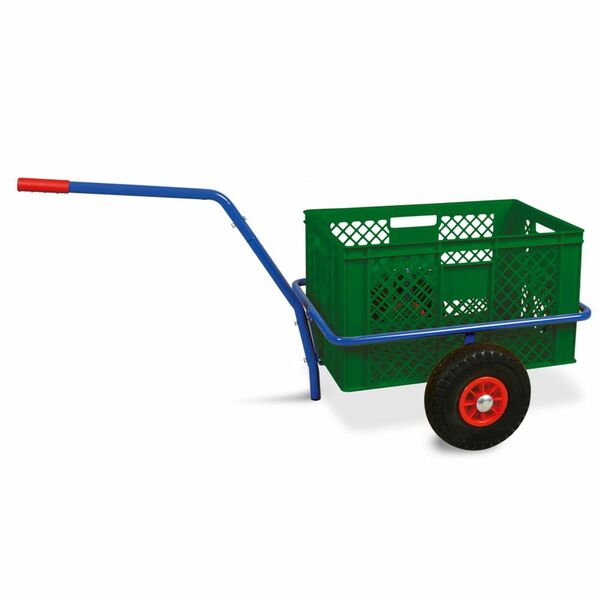 Bild 1 von Handwagen mit Kunststoffkorb, H 320 mm, grün, LxBxH 1250x640x660 mm, Tragkraft 200 kg