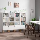 Bild 4 von Homfa Bücherregal, Bücherschrank mit Tür, Schrank Kommode Standregal weiß