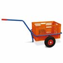 Bild 1 von Handwagen mit Kunststoffkorb, H 320 mm, orange, LxBxH 1250 x 640 x 660 mm, Tragkraft 200 kg