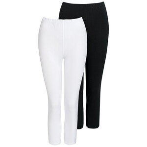 2 Damen Capri-Leggings im Basic-Look