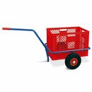 Bild 1 von Handwagen mit Kunststoffkorb, H 410 mm, rot, LxBxH 1250x640x660 mm, Tragkraft 200 kg