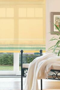 Bella Casa Seitenzugrollo, Kettenzugrollo, 180 x 62 cm, Dekor Bordüre gelb