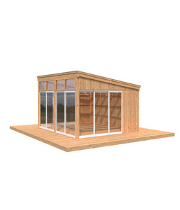 Palmako Pavillon Nova, inkl. Front- und Seitenverglasung, ca. B432/H282/T376 cm