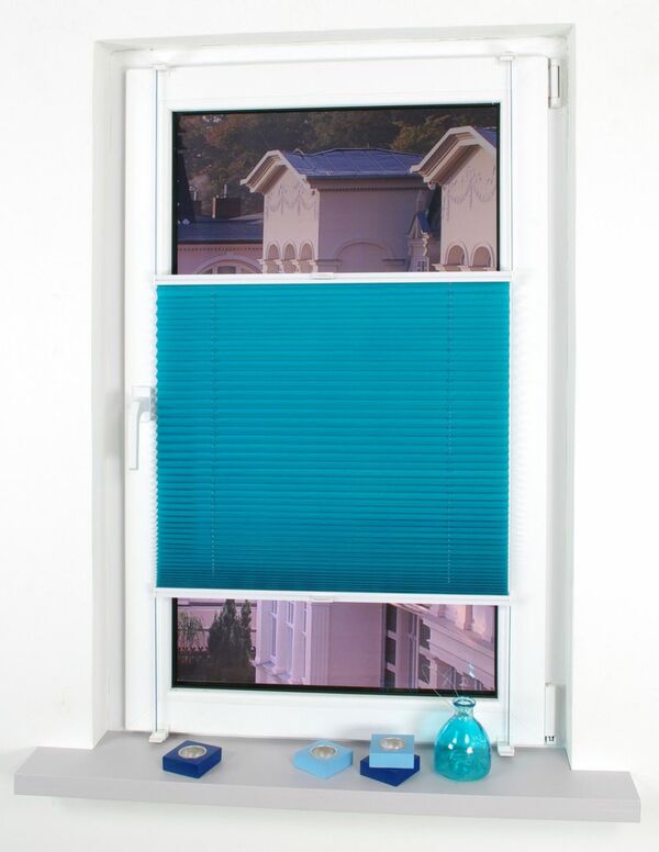 Bild 1 von Bella Casa Klemmfix-Plissee verspannt, 150 x 100 cm, Blue Lagoon