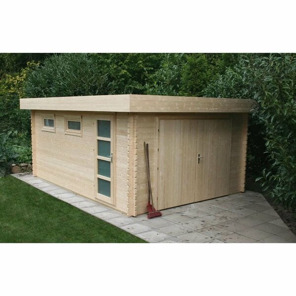 Bild 1 von Alpholz Garage mit Flachdach C-44 ISO Naturbelassen B 404 cm x T 604 cm