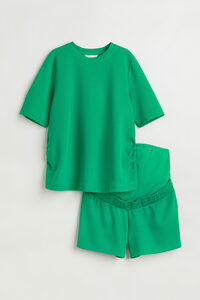 H&M MAMA 2-teiliges Set aus Waffeljersey Grün, Tops in Größe M. Farbe: Green