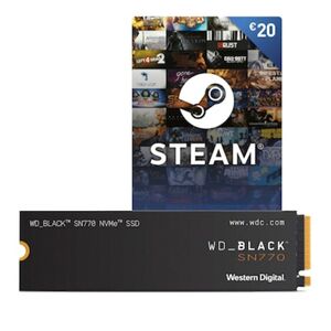 WD_BLACK SN770 NVMe SSD 2 TB M.2 2280 PCIe 4.0 inkl. 20 EUR Steamguthaben