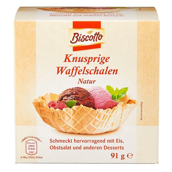 Bild 1 von BISCOTTO Knusprige Waffelschalen 91 g