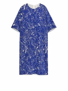 Arket Bedrucktes Kleid Blau/Cremeweiß, Alltagskleider in Größe 34. Farbe: Blue/off white