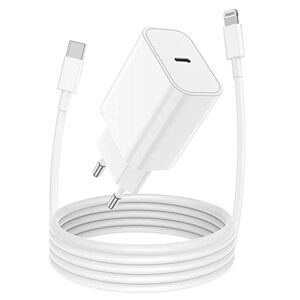 iPhone Schnellladegerät mit Ladekabel 2M, [MFi Certified] iPhone Kable mit Netzteil,20W USB C Ladegerät,Apple Ladeadapter Stecker mit Lightning Kabel für iPhone 13/13 Mini/12 Pro Max/11/8/XR XS,iP