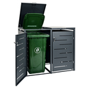 Bild 4 von HC Garten & Freizeit 2er Mülltonnenverkleidung Mülltonnenbox mit Luftlöcher 2x240 Liter anthrazit