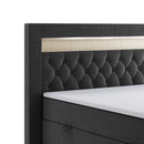 Bild 3 von Boxspringbett DENVER mit LED und Bettkasten 180 x 200 cm Webstoff Schwarz Bett Bettkasten