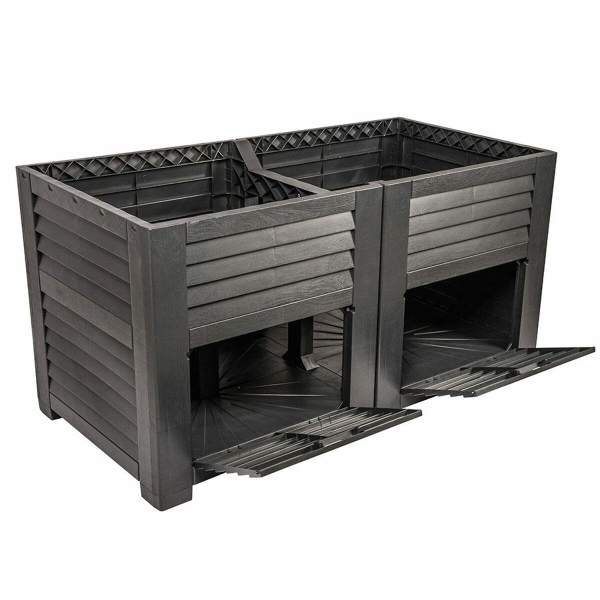 Bild 2 von Maxi-Hochbeet mit 2 Pflanzfächern 150x75x78cm Anthrazit