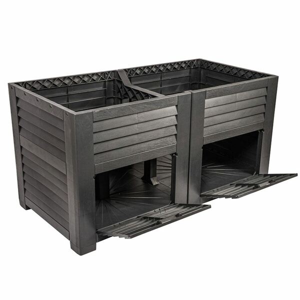 Bild 2 von Maxi-Hochbeet mit 2 Pflanzfächern 150x75x78cm Anthrazit