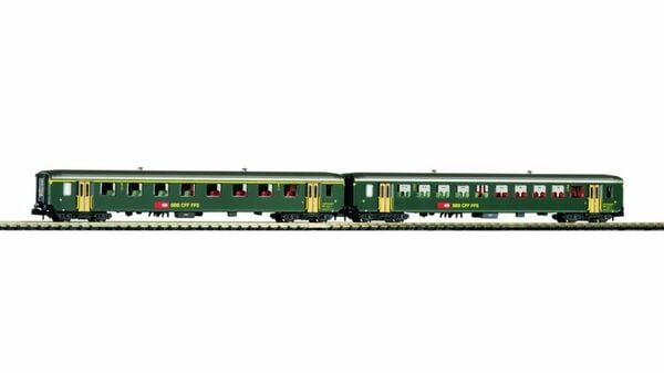 Bild 1 von PIKO N 94392 - N-2er Set 2er Set EW I-Wagen 1. Klasse und 2. Klasse SBB IV