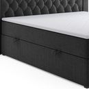 Bild 4 von Boxspringbett DENVER mit LED und Bettkasten 180 x 200 cm Webstoff Schwarz Bett Bettkasten