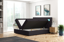 Bild 2 von Boxspringbett DENVER mit LED und Bettkasten 180 x 200 cm Webstoff Anthrazit Bett Bettkasten