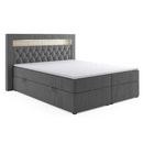 Bild 3 von Boxspringbett DENVER mit LED und Bettkasten 180 x 200 cm Webstoff Anthrazit Bett Bettkasten