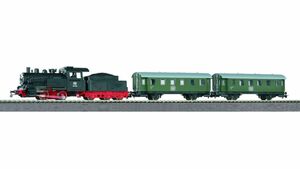 PIKO H0 57112 - Start-Set mit Bettung Personenzug Dampflok mit Tender