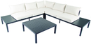 Bild 4 von Never Indoor Aluminium 14 tlg. Eckloungeset mit Tischablage & Polsterkissen schwarz / creme