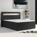 Bild 1 von Boxspringbett DENVER mit LED und Bettkasten 180 x 200 cm Webstoff Schwarz Bett Bettkasten