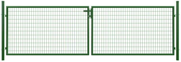 Bild 1 von TETZNER & JENTZSCH - Metall Doppeltor B4000 x H1200 mm inkl. Pfosten + Beschlägen RAL6005 grün