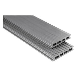 Kovalex WPC-Terrassendielen Komplettset grau B/L: ca. 600x400 cm