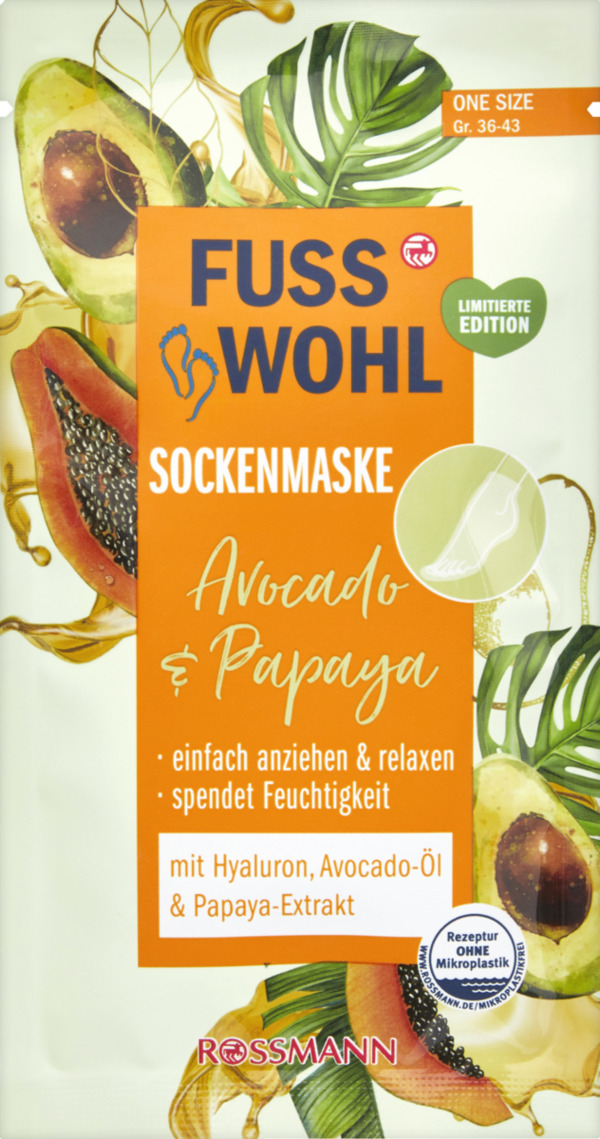 Bild 1 von FUSSWOHL Sockenmaske Avocado & Papaya