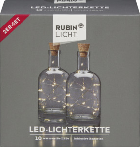Rubin Licht Kork Flaschenlicht 2er-Set