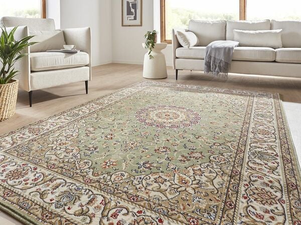 Bild 1 von Peyer Syntex Klassischer Kurzflor Teppich Amina Medaillon 27008 Farbe Grün 240 x 320 cm