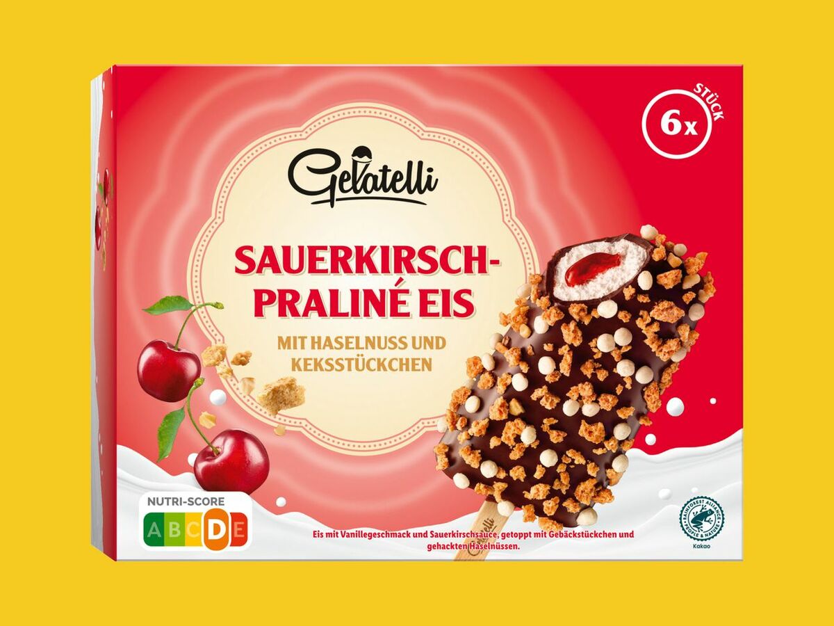 Bild 1 von Gelatelli Sauerkirsch-Praliné Eis
