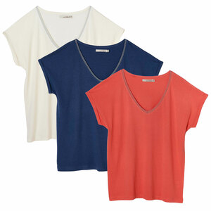 Shirt Damen mit Lurex Kragen verschiedene Farben und Größen