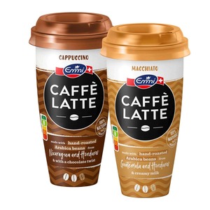 EMMI
CAFFÈ LATTE
versch. Sorten,
koffeinhaltig,
je 230-ml-Becher