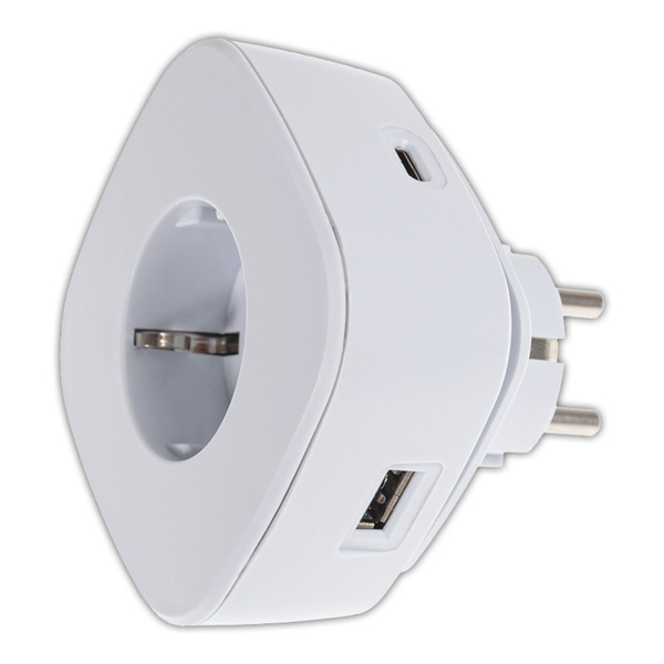 Bild 1 von Powertec Electric Steckdosenadapter mit Kabelaufnahme