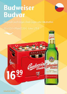 Budweiser Budvar Original Czech Lager, Dark Lager oder Alkoholfrei