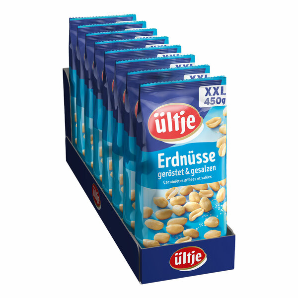 Bild 1 von ültje Erdnüsse geröstet & gesalzen XXL 450 g, 8er Pack