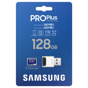 SAMSUNG 
                                            128-GB-microSD-Speicherkarte Samsung Pro Plus, inkl. USB-Kartenleser
