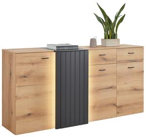 Sideboard in Eiche/Grau