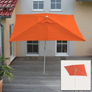 Sonnenschirm Castellammare, Gartenschirm, 2x3m rechteckig neigbar, Polyester/Alu 4,5kg ~ terracotta