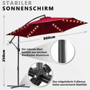 Bild 2 von Bettizia Sonnenschirm 3-3.5m Sonnenschirm mit LED Solar Gartenschirm Kurbelsonnenschirm Alu, Aluminium/Polyester