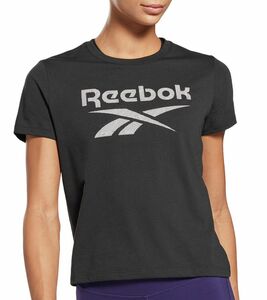 Reebok Workout Supremium Slim Tee Damen Sport-Shirt Fitness T-Shirt GI6851 Schwarz