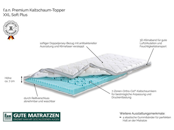 Bild 2 von f.a.n. Premium Kaltschaum-Topper XXL Soft Plus