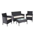 Bild 1 von Poly-Rattan Garten-Garnitur MCW-D82, Sitzgruppe Lounge-Set ~ schwarz mit Kissen creme