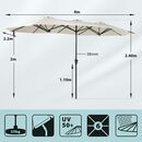 Bild 2 von Sekey Sonnenschirm 400 x 220 cm Doppelsonnenschirm, Gartenschirm, Terrassenschirm UPF 50+, LxB: 400,00x400,00 cm, Windfest, Stabil, für Terrasse, Balkon, Garten