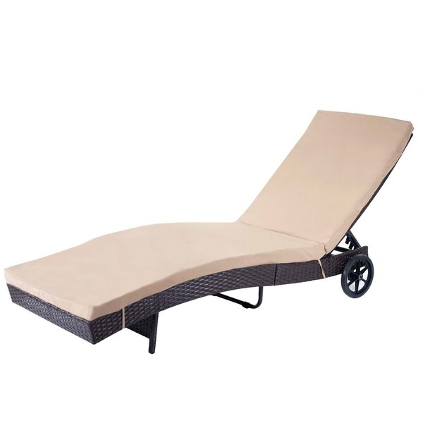 Bild 1 von Sonnenliege MCW-D80, Gartenliege Relaxliege Liege, Poly-Rattan ~ braun, Kissen beige