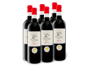 6 x 0,75-l-Flasche Weinpaket Tutiac Médoc Reserve AOC trocken, Rotwein