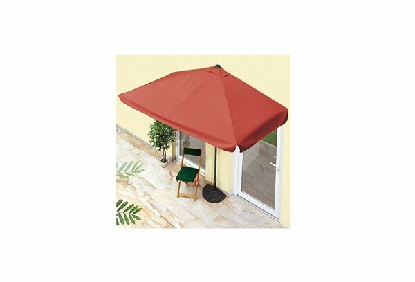 Bild 1 von EASYmaxx Sonnenschirm Halbrund 230x140cm Terracotta UV Schutz, Balkon/Terasse rechteckig