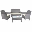 Bild 1 von Poly-Rattan Garten-Garnitur MCW-D82, Sitzgruppe Lounge-Set ~ grau mit Kissen creme