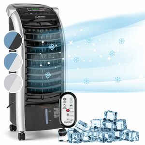 Klarstein Ventilatorkombigerät Maxfresh Ventilator Luftkühler Luftbefeuchter, mit Wasserkühlung & Eis mobil Klimagerät ohne Abluftschlauch