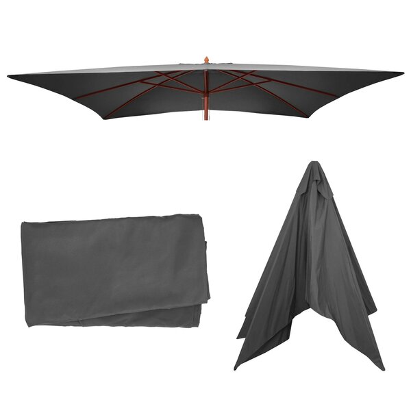 Bild 1 von Ersatz-Bezug für Sonnenschirm Lissabon, Sonnenschirmbezug Ersatzbezug, 3x4m Polyester 6kg ~ anthrazit